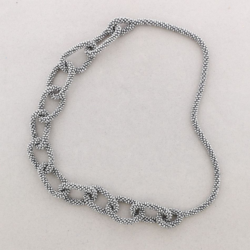 LONG NECKLACE WITH FACETED CRYSTALS LINKS