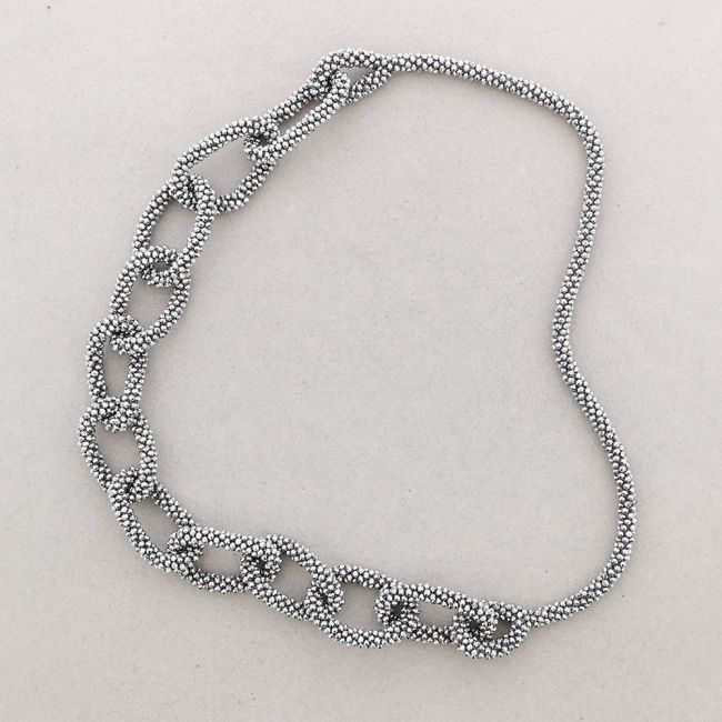 LONG NECKLACE WITH FACETED CRYSTALS LINKS