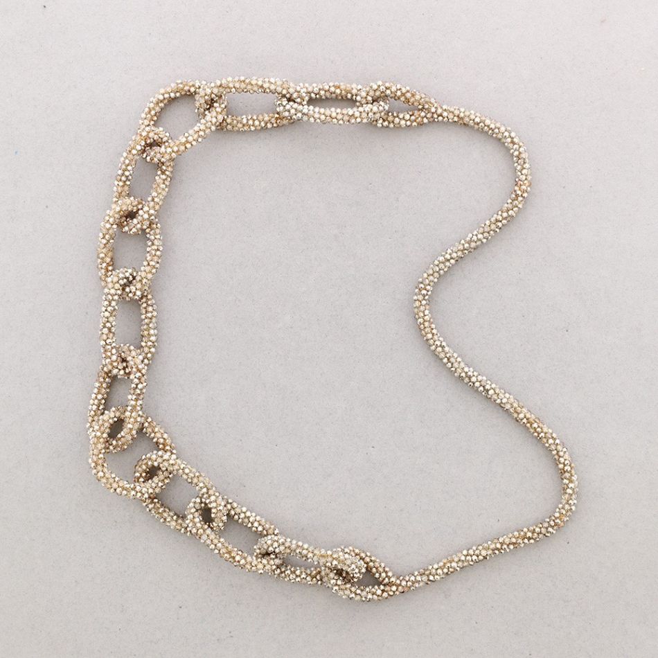 COLLAR LARGO ESLABONES CRISTALES FACETADOS