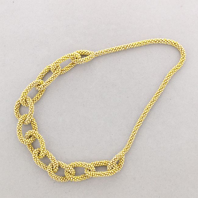 COLLAR LARGO ESLABONES CRISTALES FACETADOS
