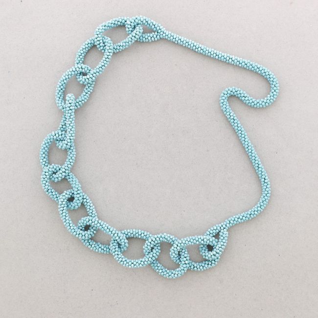 COLLAR LARGO ESLABONES CRISTALES FACETADOS