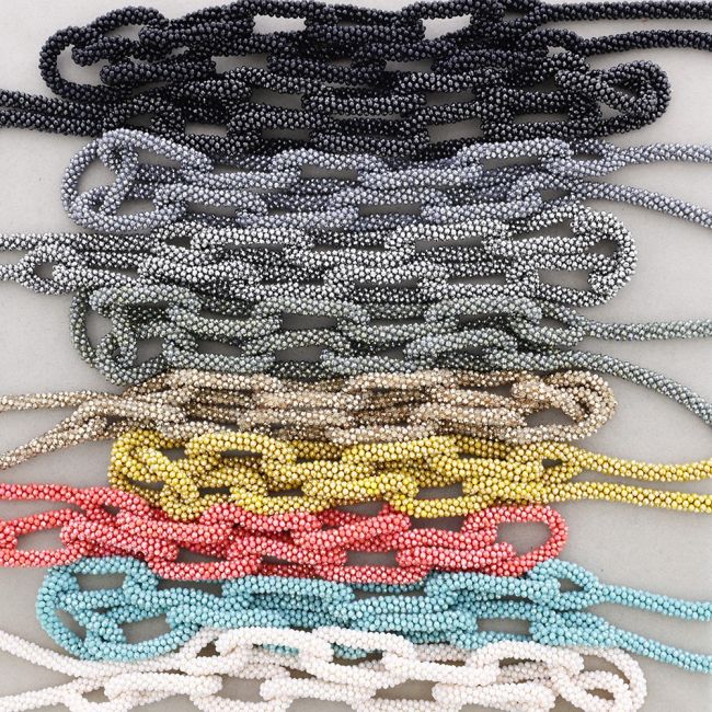 COLLAR LARGO ESLABONES CRISTALES FACETADOS