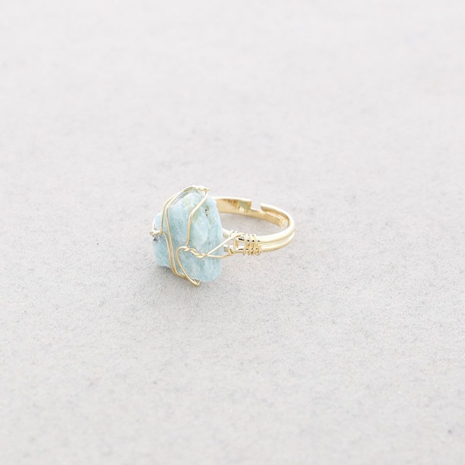 BRONZE STONE WIRED RING