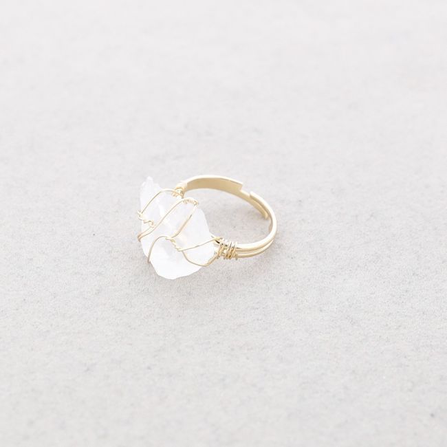 BRONZE STONE WIRED RING