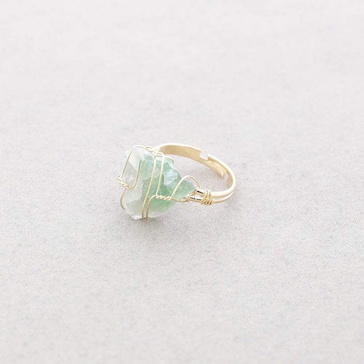 BRONZE STONE WIRED RING 2