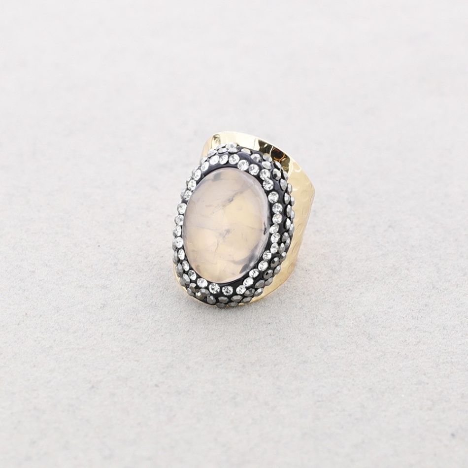 BRONZE STONE CRYSTALS RING