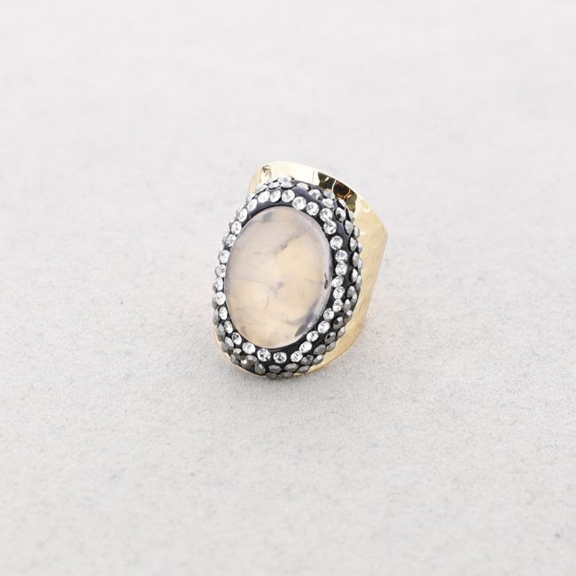 ANILLO BRONCE PIEDRA CRISTALES