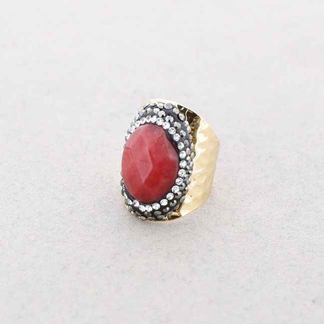 BRONZE STONE CRYSTALS RING
