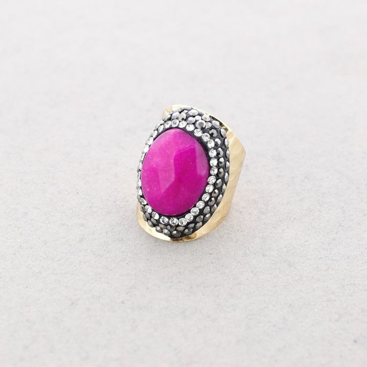 BRONZE STONE CRYSTALS RING 2