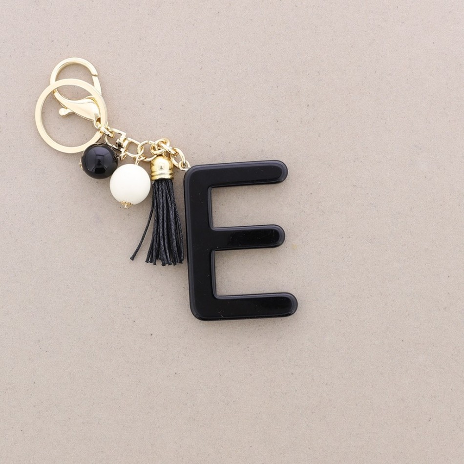 KEYCHAIN PENDANT INITIAL LETTER E RESIN