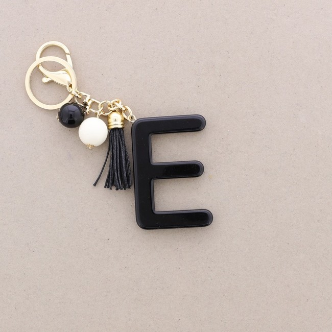 KEYCHAIN PENDANT INITIAL LETTER E RESIN