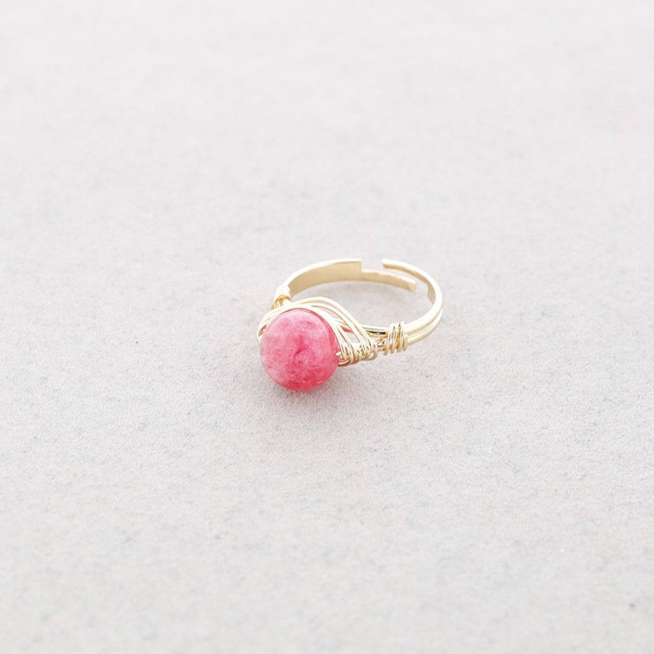 BRONZE STONE WIRED RING