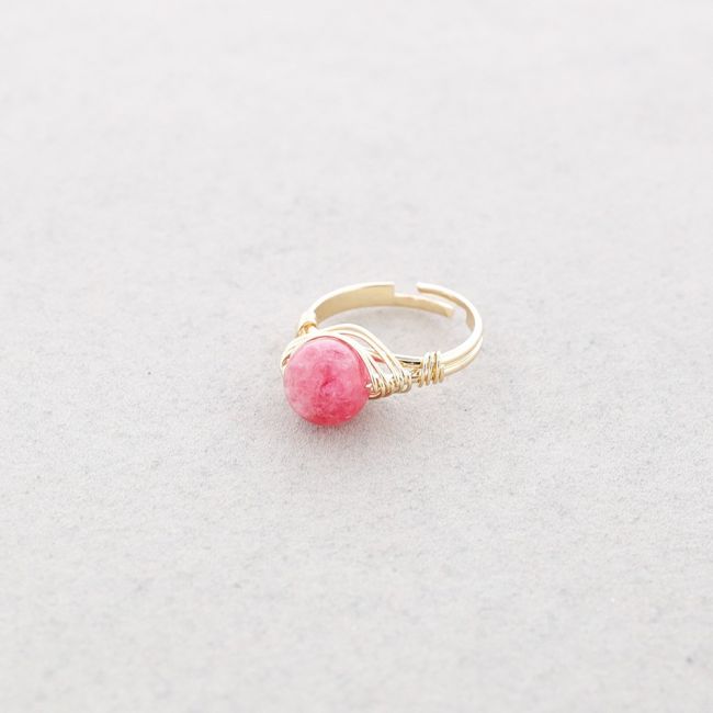 BRONZE STONE WIRED RING