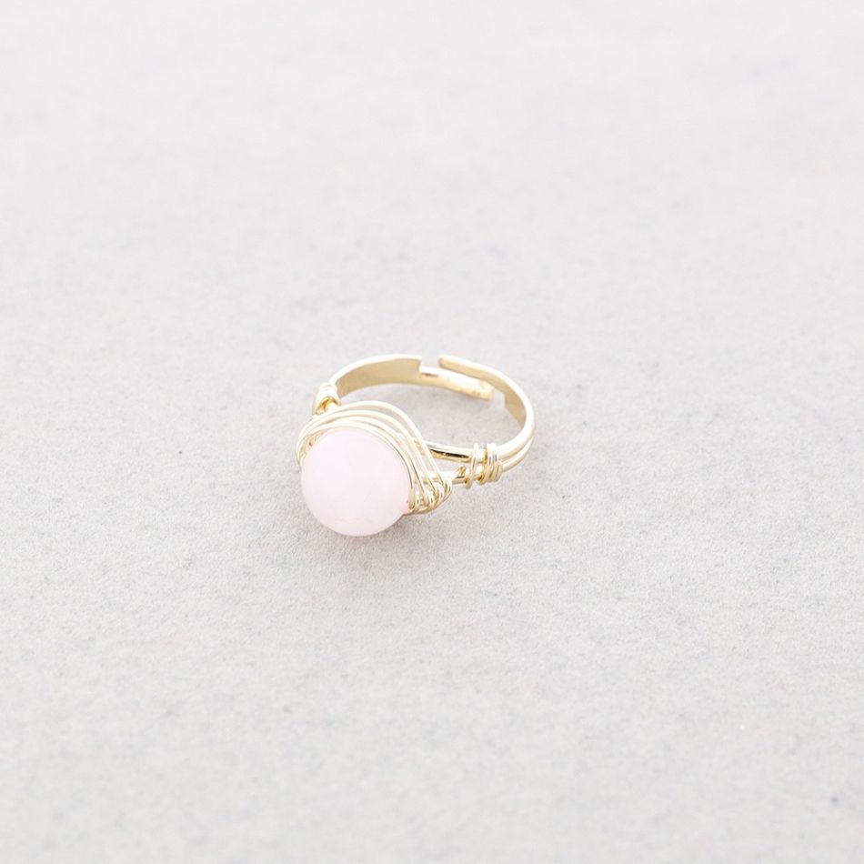 BRONZE STONE WIRED RING