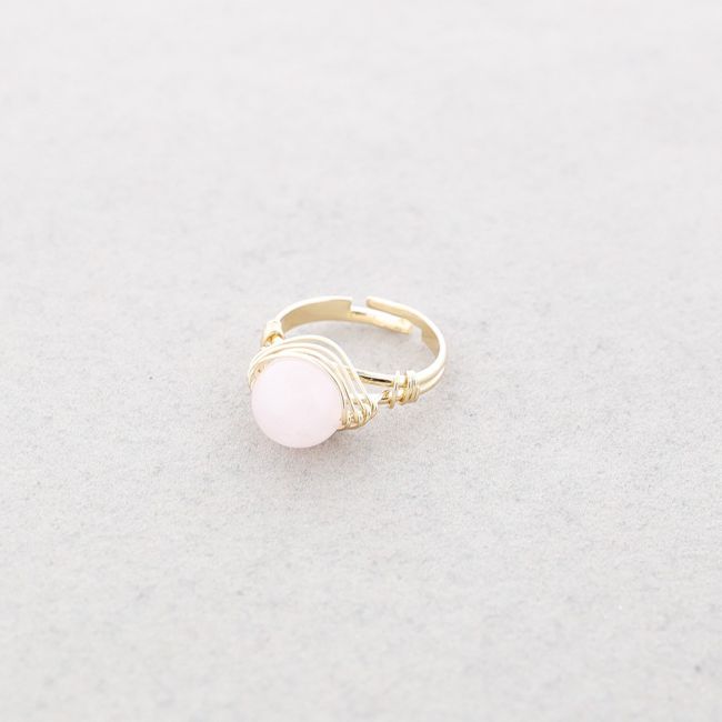 BRONZE STONE WIRED RING