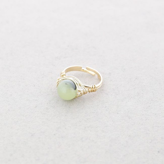 BRONZE STONE WIRED RING