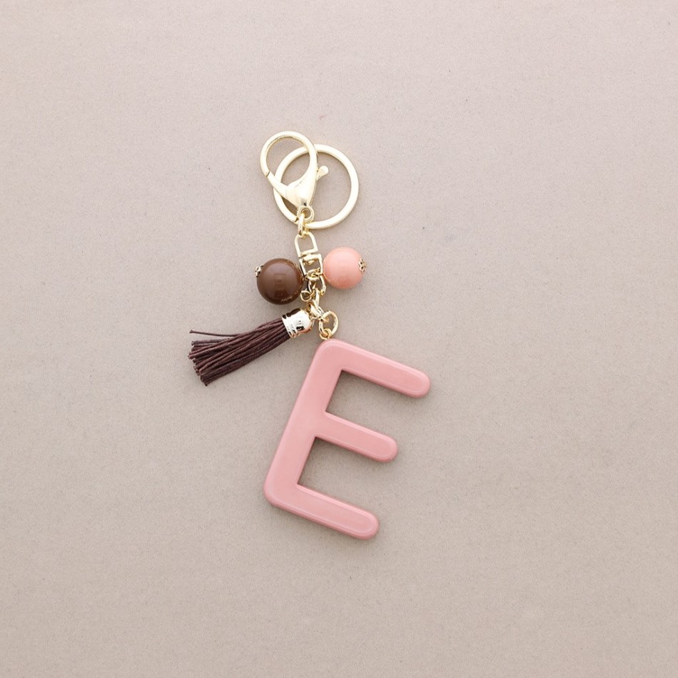 KEYCHAIN PENDANT INITIAL LETTER E RESIN