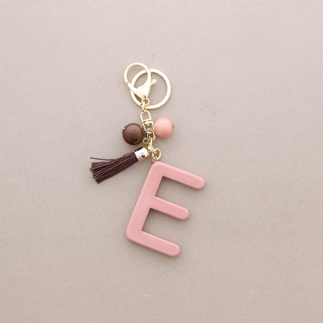 KEYCHAIN PENDANT INITIAL LETTER E RESIN
