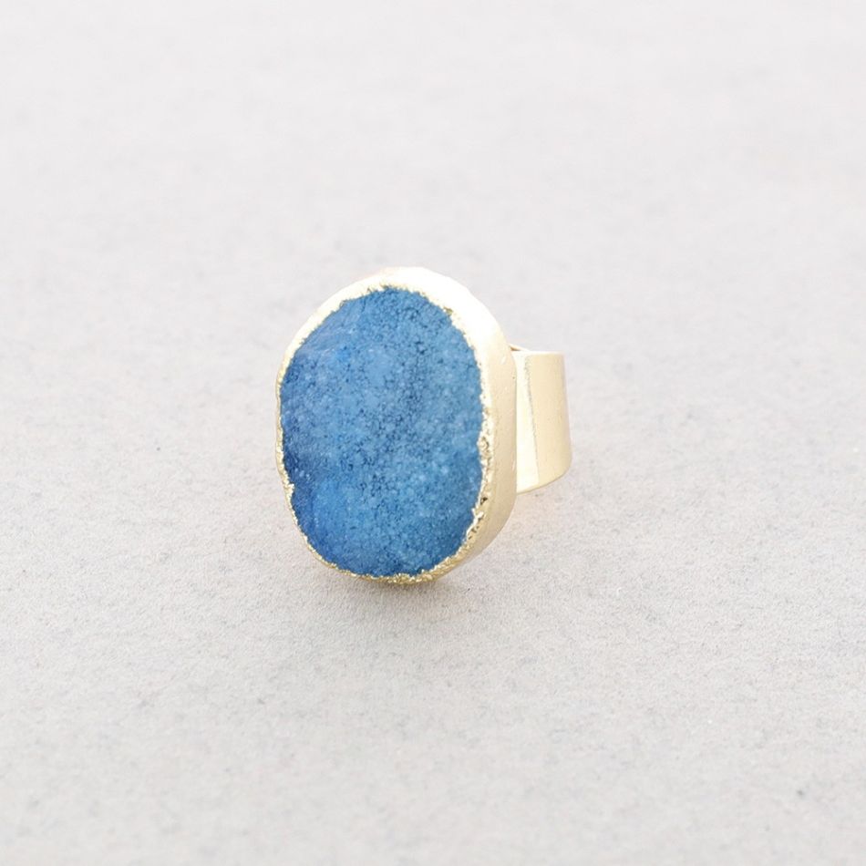ANILLO BRONCE PIEDRA DRUSA IRREGULAR