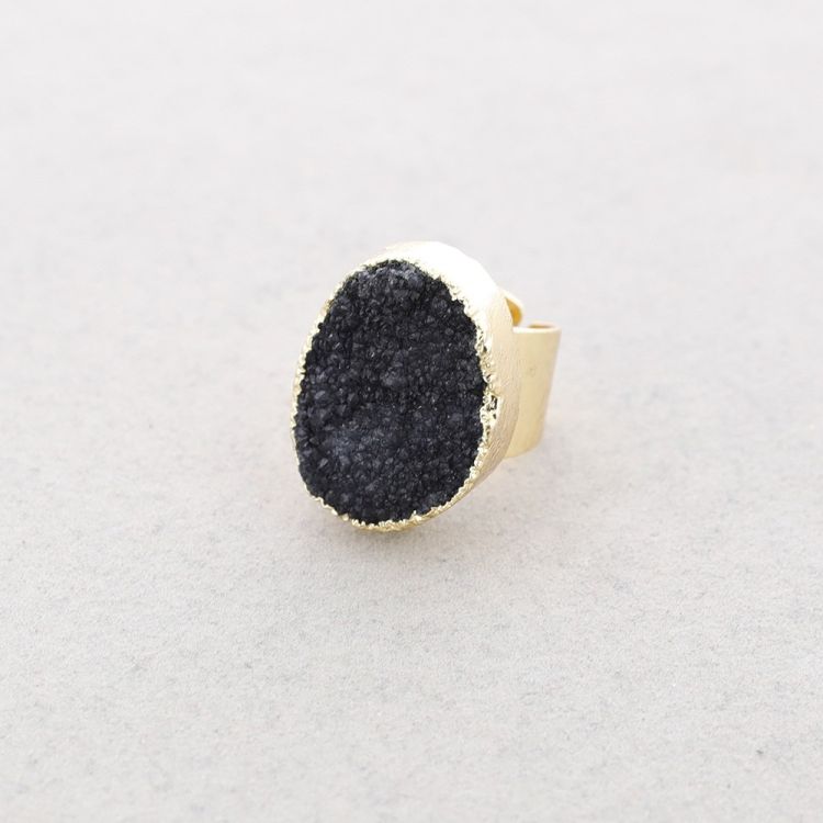 ANILLO BRONCE PIEDRA DRUSA IRREGULAR