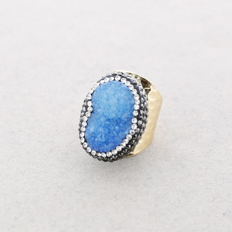 ANILLO BRONCE PIEDRA DRUSA IRREGULAR