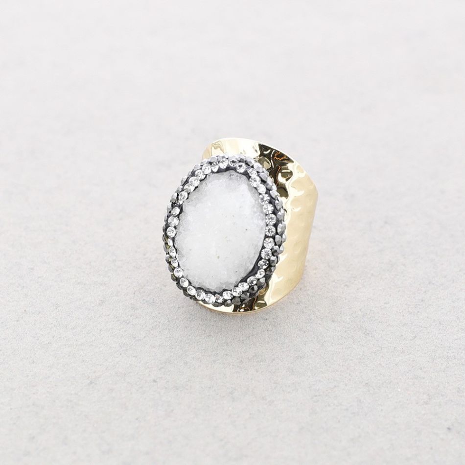ANILLO BRONCE PIEDRA DRUSA IRREGULAR