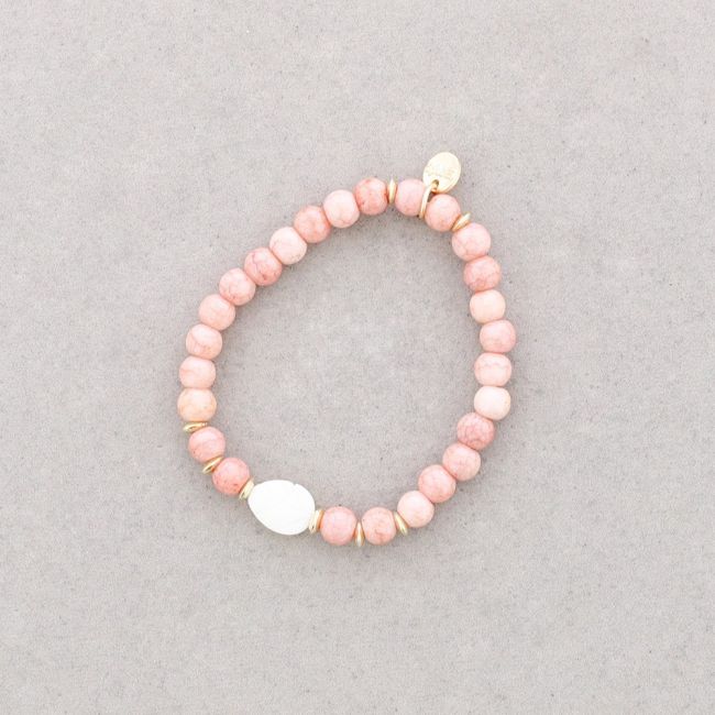 PULSERA ELÁSTICA ESTRELLA BOLAS FACETADAS 6MM
