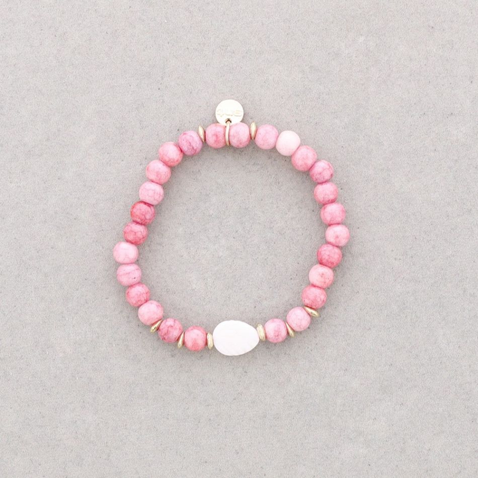 PULSERA ELÁSTICA ESTRELLA BOLAS FACETADAS 6MM