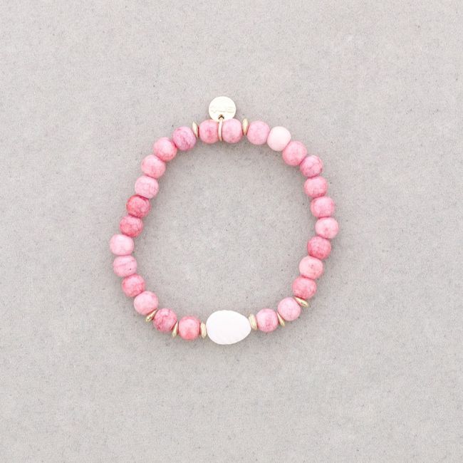 PULSERA ELÁSTICA ESTRELLA BOLAS FACETADAS 6MM