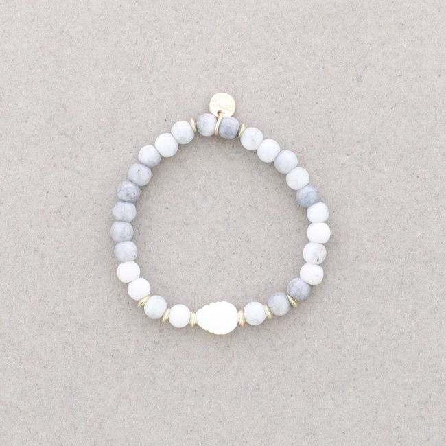 PULSERA ELÁSTICA ESTRELLA BOLAS FACETADAS 6MM