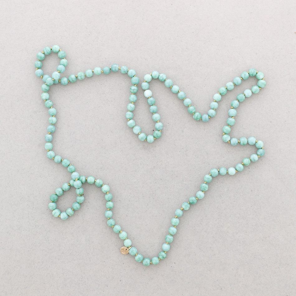LONG NECKLACE KNOTS RESIN BALLS 1,2M*8MM