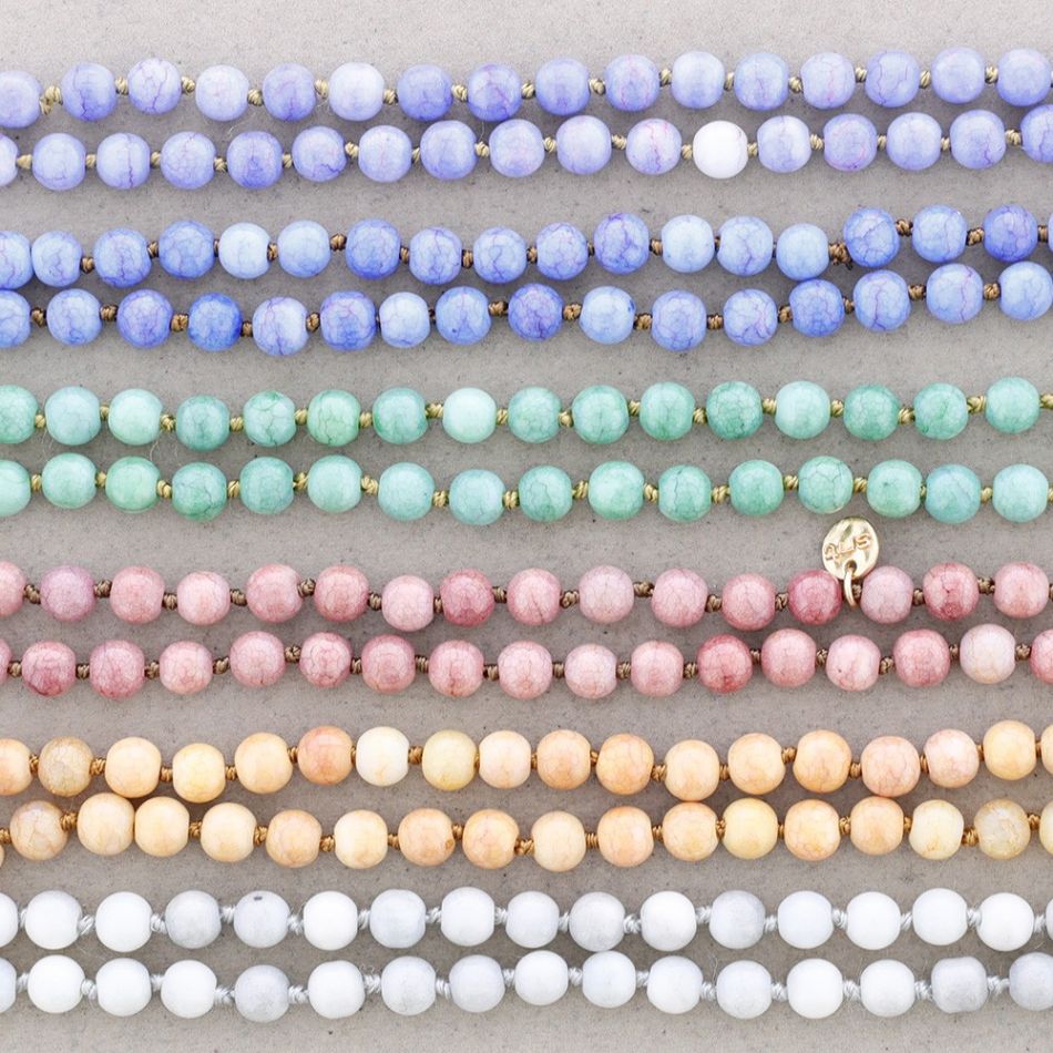 LONG NECKLACE KNOTS RESIN BALLS 1,2M*8MM