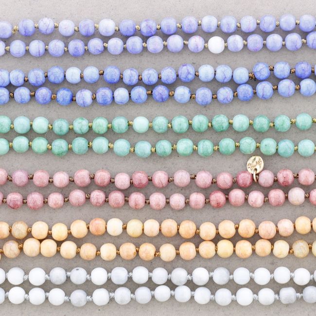 LONG NECKLACE KNOTS RESIN BALLS 1,2M*8MM