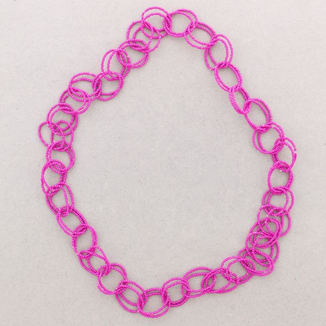 COLLAR LARGO ESLABONES ABALORIOS 1.1M