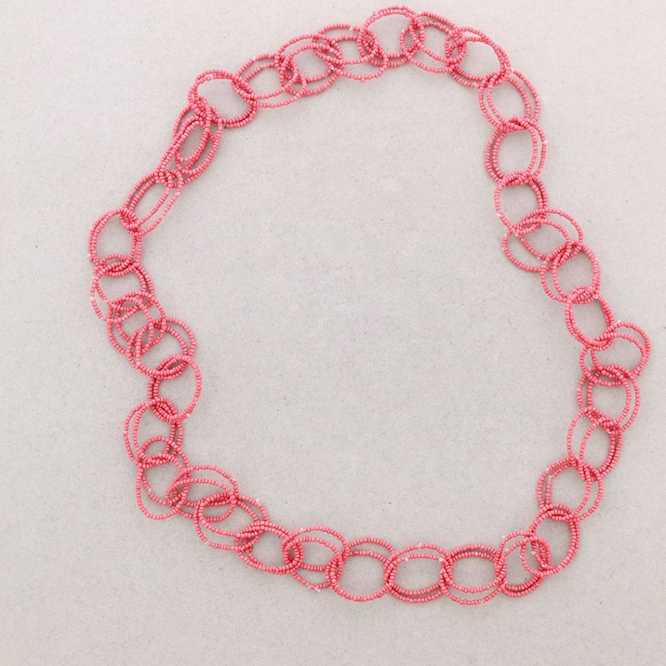 COLLAR LARGO ESLABONES ABALORIOS 1.1M