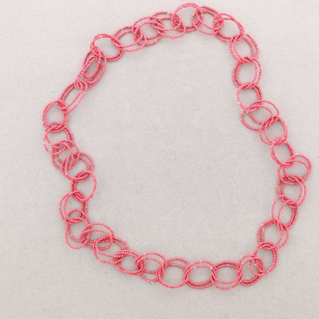 COLLAR LARGO ESLABONES ABALORIOS 1.1M