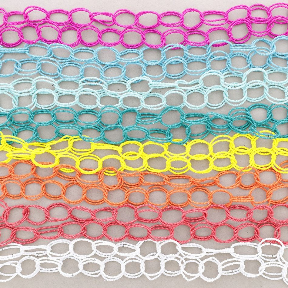 COLLAR LARGO ESLABONES ABALORIOS 1.1M