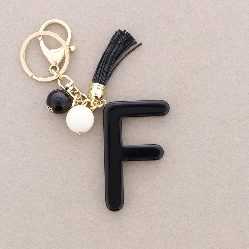 RESIN INITIAL LETTER F PENDANT KEYCHAIN