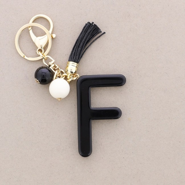RESIN INITIAL LETTER F PENDANT KEYCHAIN