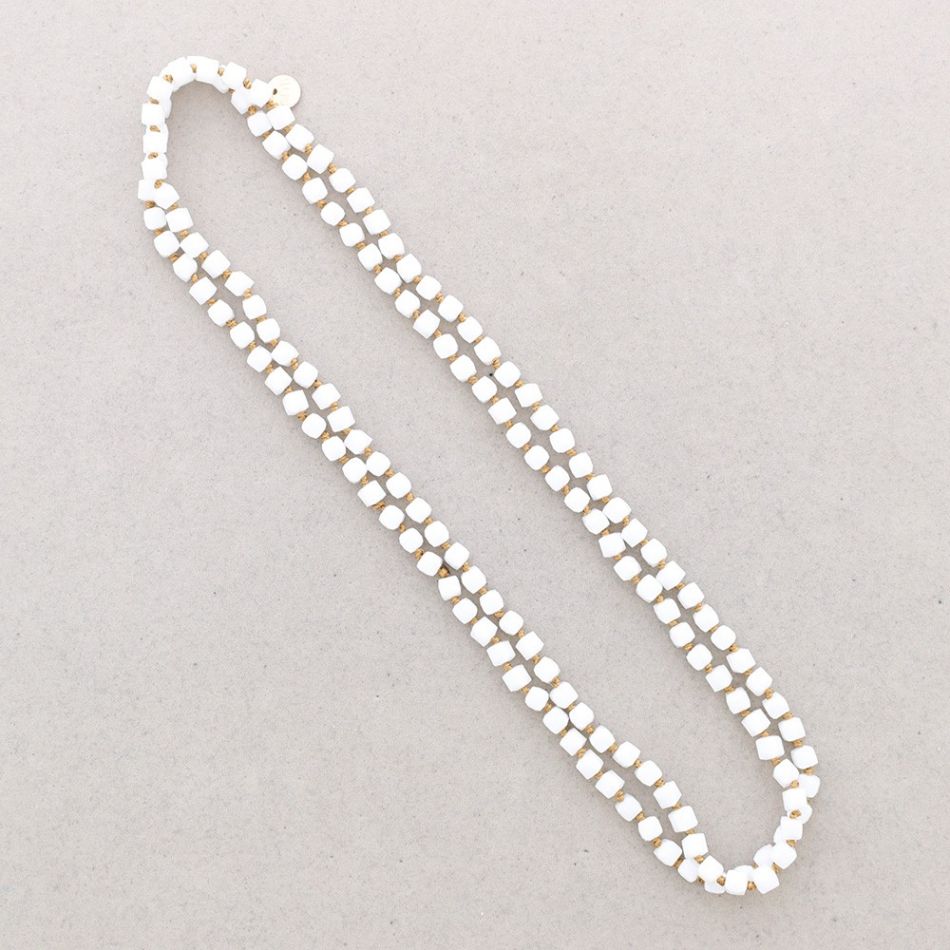 LONG NECKLACE KNOTS FACETED SQUARE BALLS CRYSTAL 1.2M*6MM