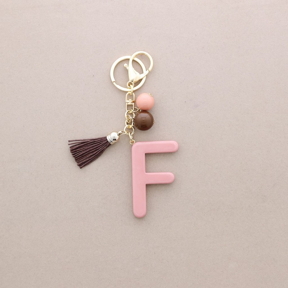 RESIN INITIAL LETTER F PENDANT KEYCHAIN