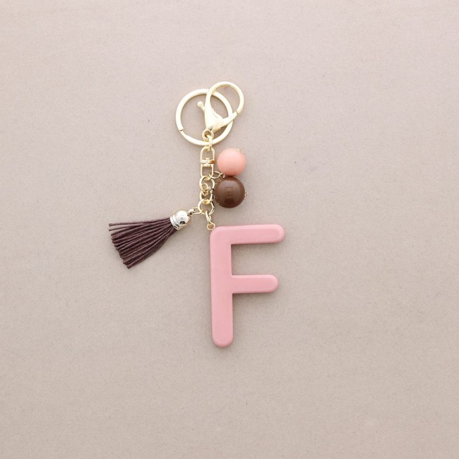 RESIN INITIAL LETTER F PENDANT KEYCHAIN