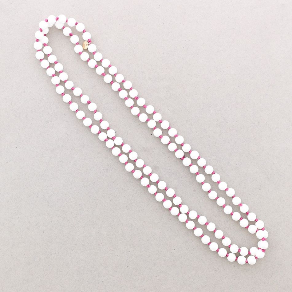 LONG NECKLACE KNOTS RESIN BEADS 1.2M*8MM