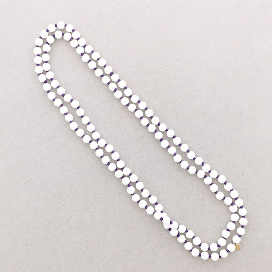 LONG NECKLACE KNOTS RESIN BEADS 1.2M*8MM