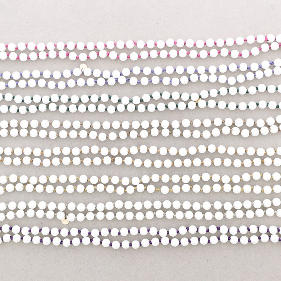 LONG NECKLACE KNOTS RESIN BEADS 1.2M*8MM