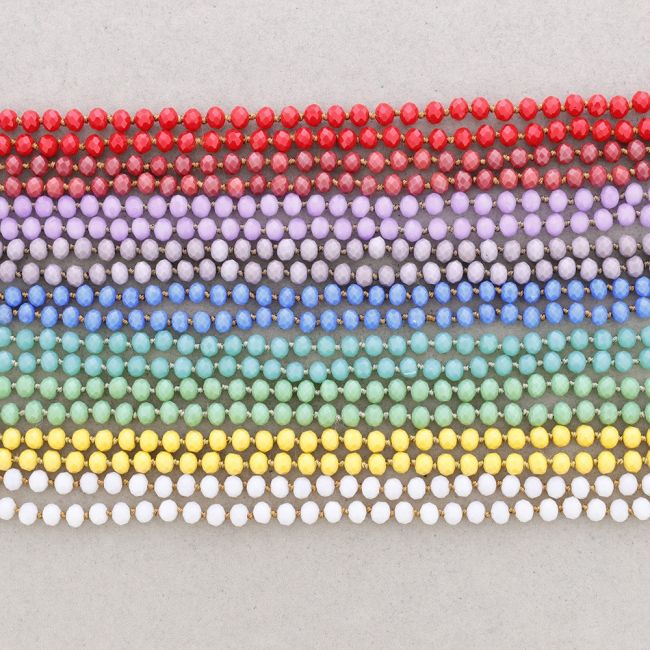 COLLAR LARGO NUDOS CRISTALES FACETADOS 1.2M*8MM