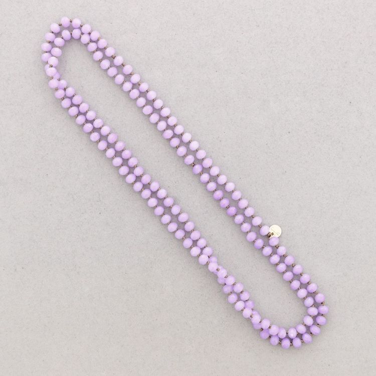 LONG NECKLACE KNOTS WITH FACETED CRYSTALS 1.2M*8MM