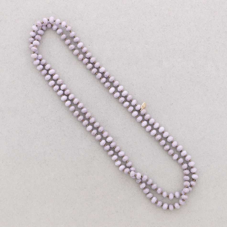 LONG NECKLACE KNOTS WITH FACETED CRYSTALS 1.2M*8MM