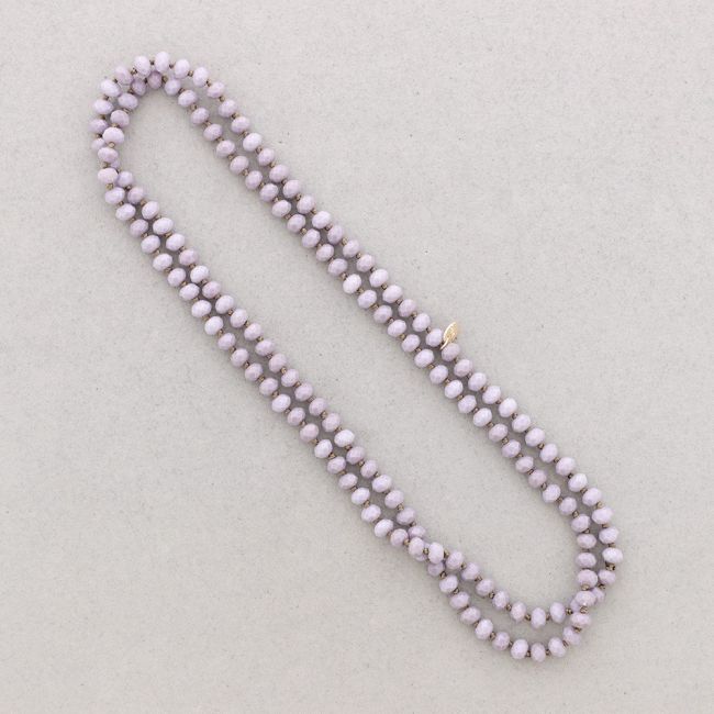 LONG NECKLACE KNOTS WITH FACETED CRYSTALS 1.2M*8MM
