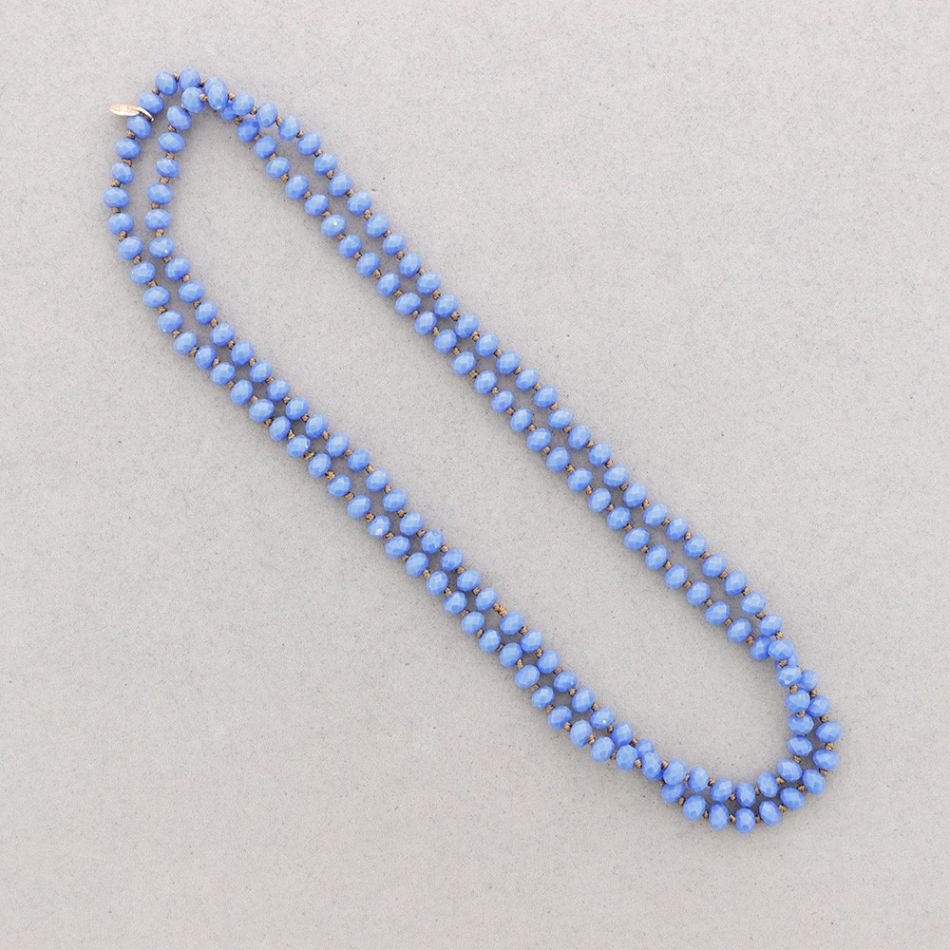 LONG NECKLACE KNOTS WITH FACETED CRYSTALS 1.2M*8MM